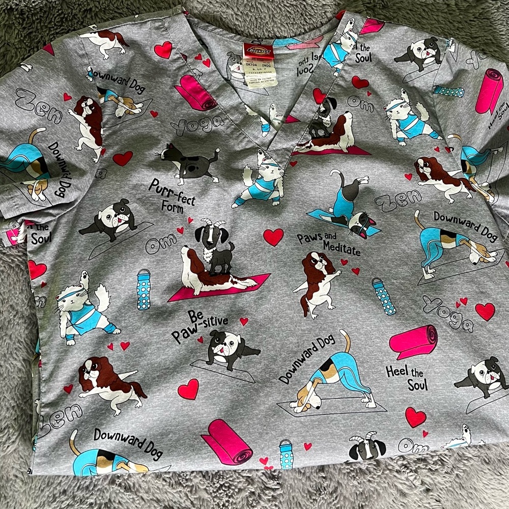 Nurse Scrub Yoga Dogs Cats Goats Dickies - Picture 11 of 11